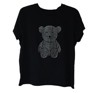 Splash Black Cropped Baby Tee Size 1X